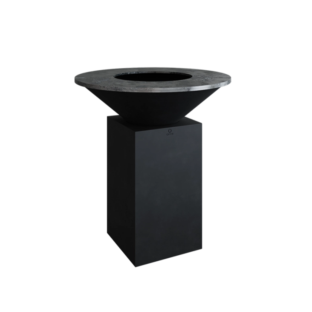 GRATARE PE LEMNE CU PLITA - Gratar OFYR Negru 85 cu vatra de gatit pe lemne