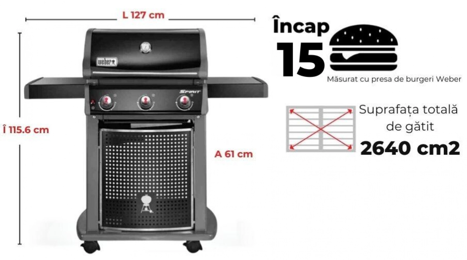 Gratar pe gaz Spirit Classic E-310 + Regulator [4]