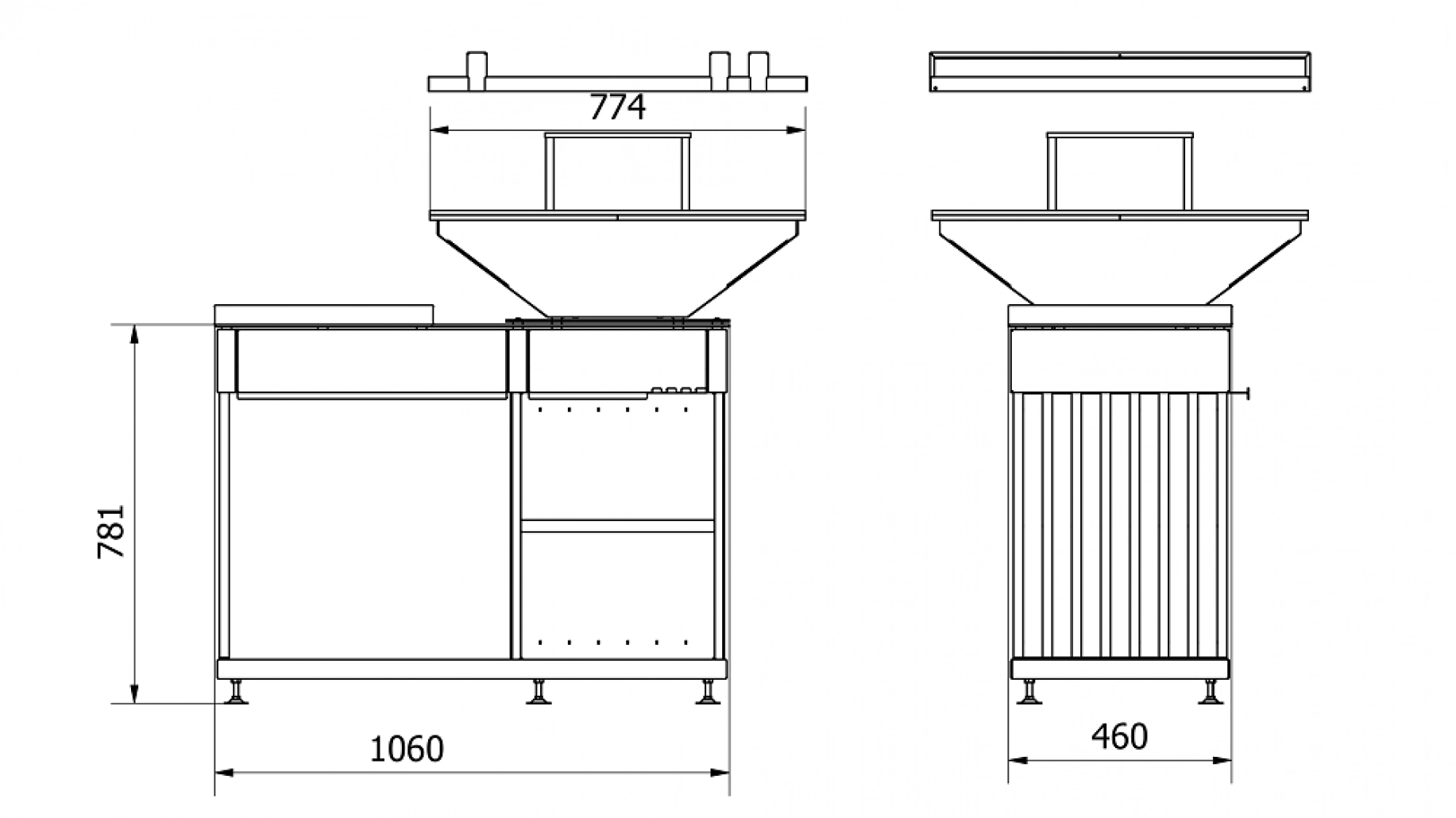GRATAR QUADRUM 77CM SD CU MASA DE LUCRU [3]