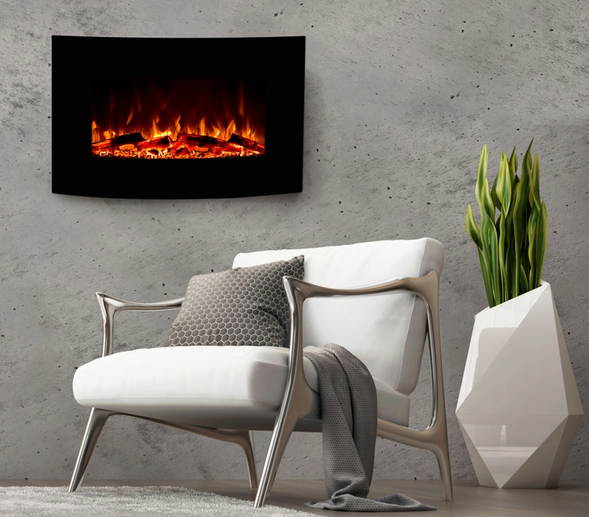 SEMINEE DECORATIVE - Jupiter negru semineu electric de perete