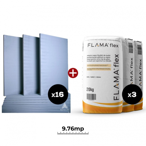 SILICAT DE CALCIU - PLĂCI PENTRU MONTAJ SEMINEU - Kit profesional silicat + adeziv (16+3