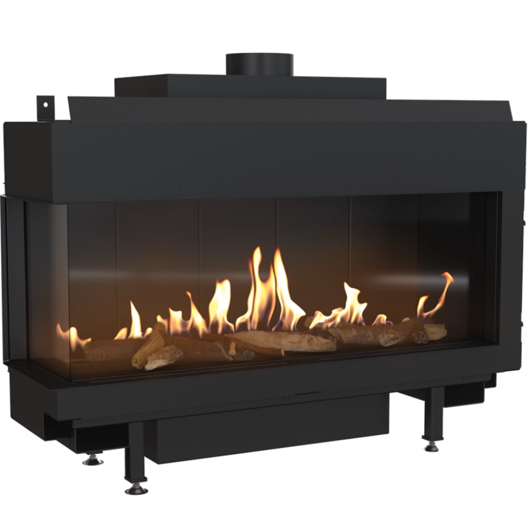 ȘEMINEE PE GAZ - L100 Sticla Stanga - GAZ (retea) G20 - 100cm