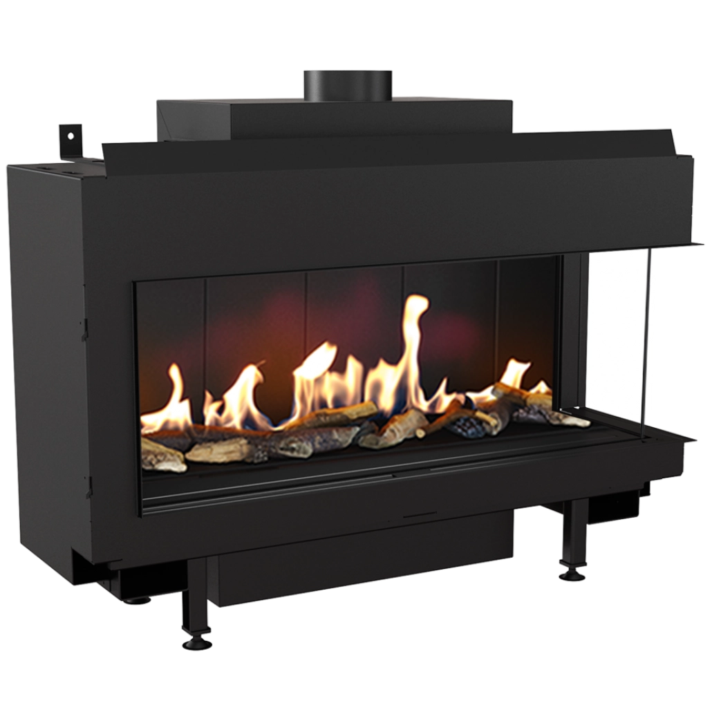 ȘEMINEE PE GAZ - L100 Sticla Dreapta - GAZ (retea) G20 - 100cm