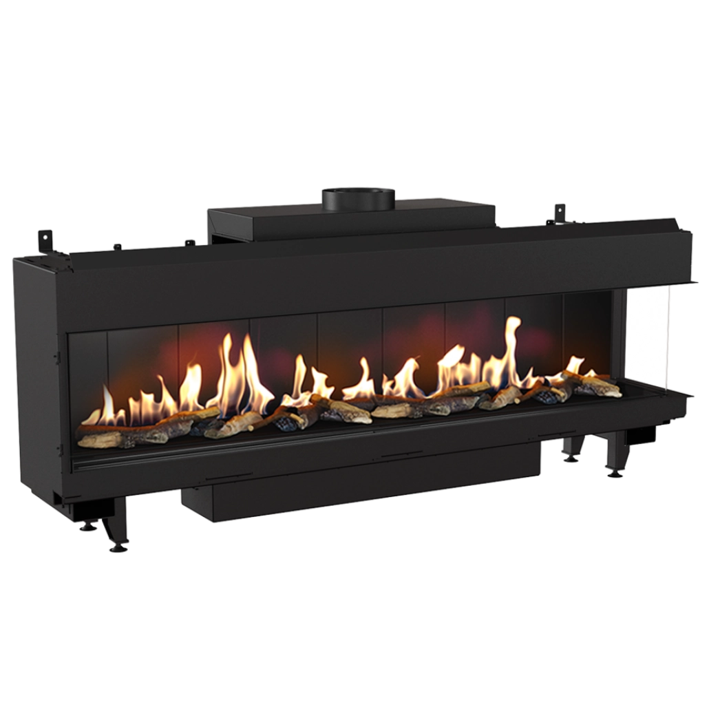 ȘEMINEE PE GAZ - L200 Sticla Dreapta - GAZ (retea) G20 - 200cm