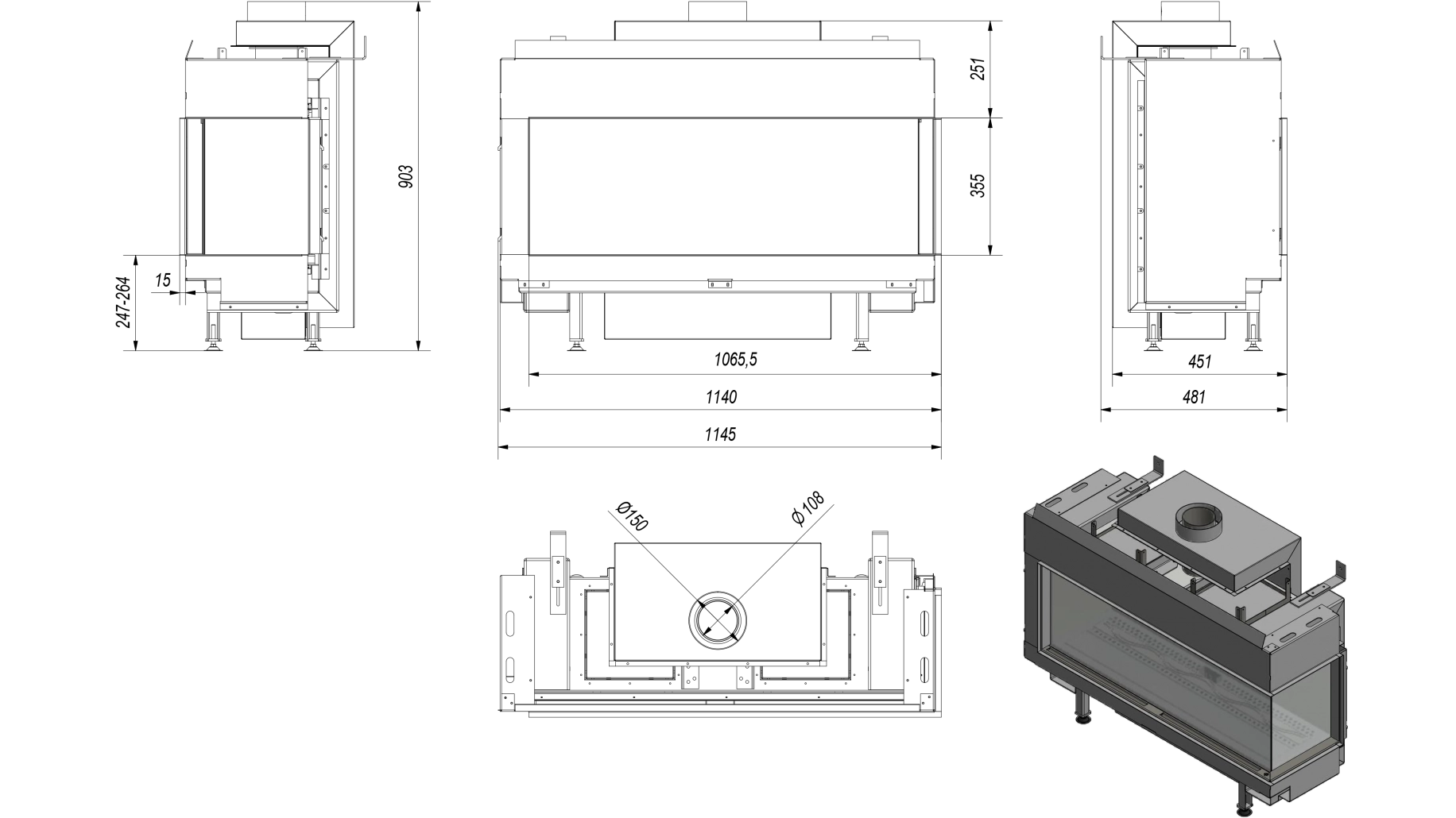L100 Sticla Dreapta - GAZ (retea) G20 - 100cm [5]