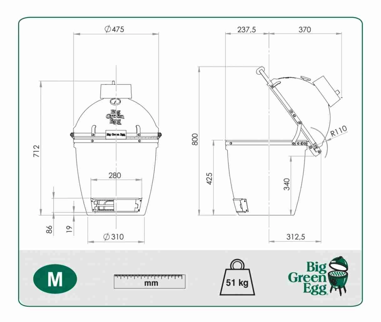Medium - Kamado Ceramic Big Green Egg [2]