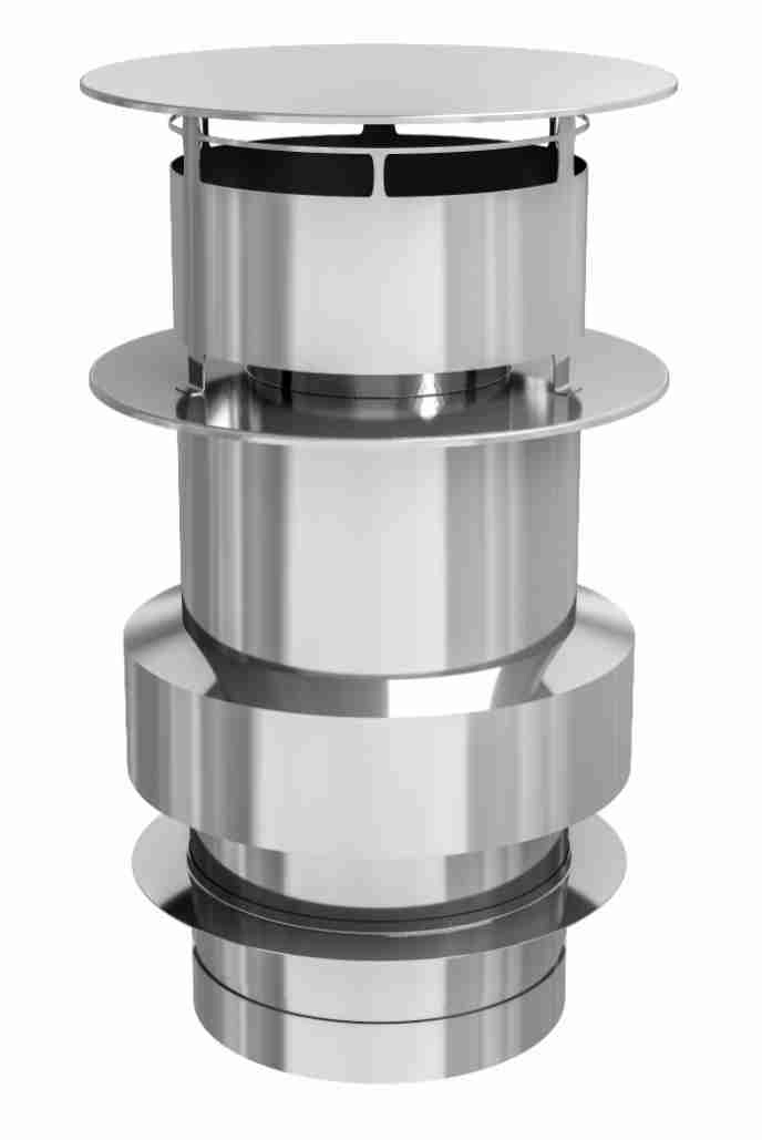 ACCESORII COSURI DE FUM - TERMINAL VERTICAL TUBULATURA INOX 100/150