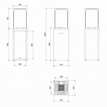 Patio SLIM Negru Manual - Incalzitor pe gaz [5]