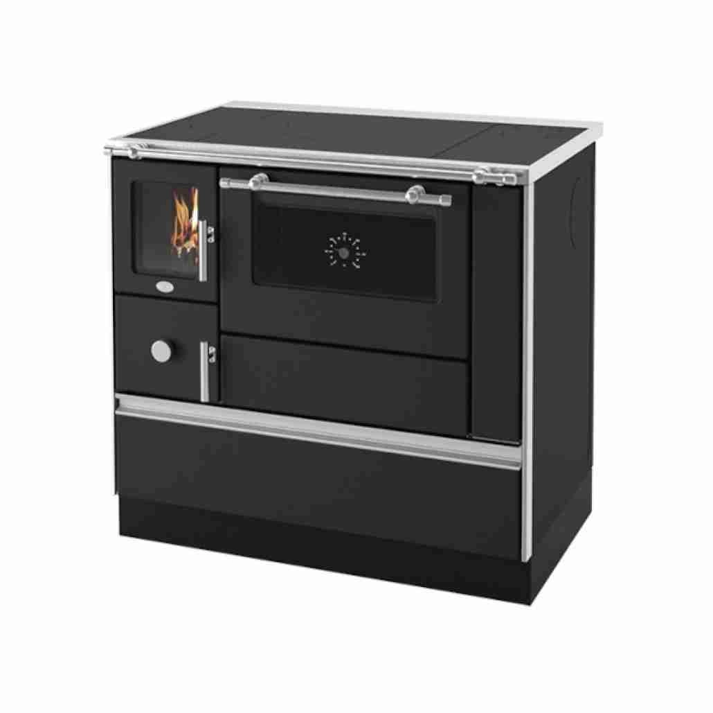 SOBE DE GĂTIT PE LEMNE - Penelope cu plita si cuptor 6.6kw - Nero