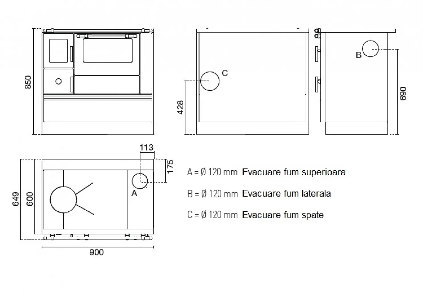 Penelope cu plita si cuptor 6.6kw - Red [2]
