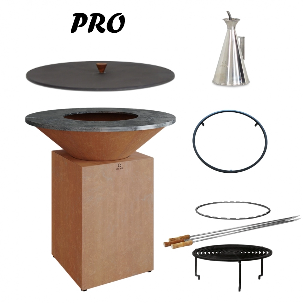 GRATARE PE LEMNE CU PLITA - Pro Pack - OFYR Corten 100 - Pe lemne