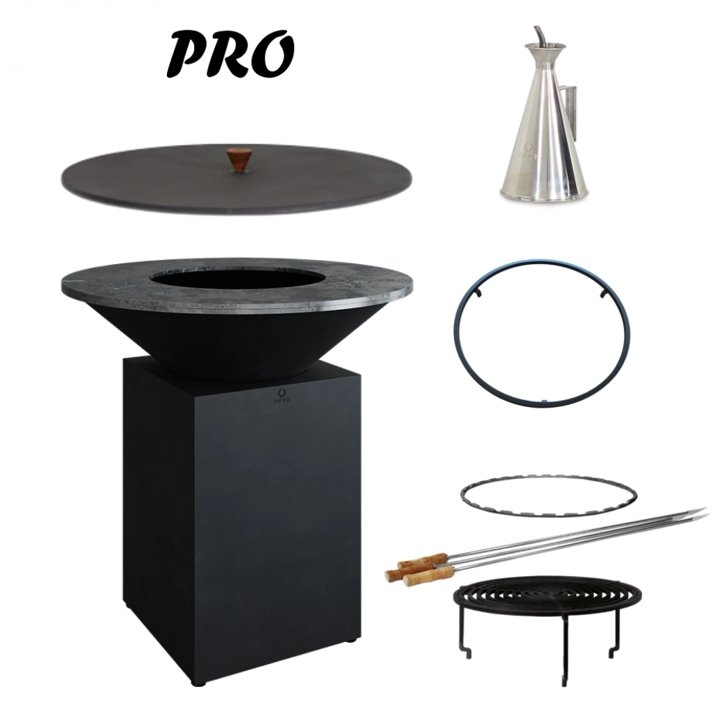 GRATARE PE LEMNE CU PLITA - Pro Pack - OFYR Negru 100 - Pe lemne