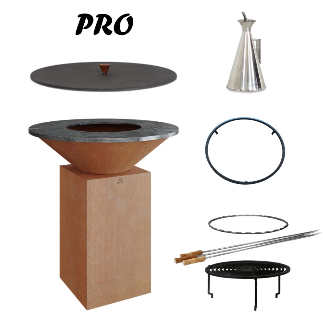 GRATARE PE LEMNE CU PLITA - Pro Pack - OFYR Corten 85 - Pe lemne