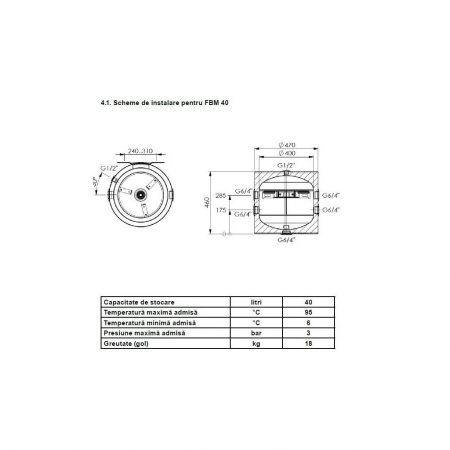 Puffer Ferroli 200 l (FBM-PC0200) pentru pompă de căldură [2]