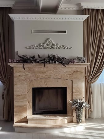 MODELE ȘEMINEE CONSTRUITE - Semineu cu focar N130 sticla mare si deschidere verticala