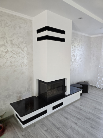 MODELE ȘEMINEE CONSTRUITE - Semineu modern cu focar de fonta HELTAU 8 VASLUI