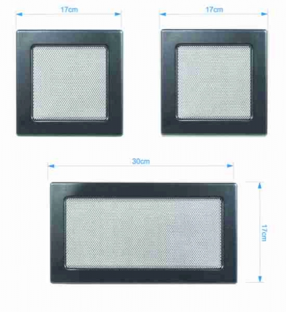 GRILE NEGRE / GRAFIT - Set 3 Grile Graphit pentru Semineu