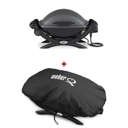 GRATARE ELECTRICE - Set Gratar electric Weber Q1400 - Antracit + husa