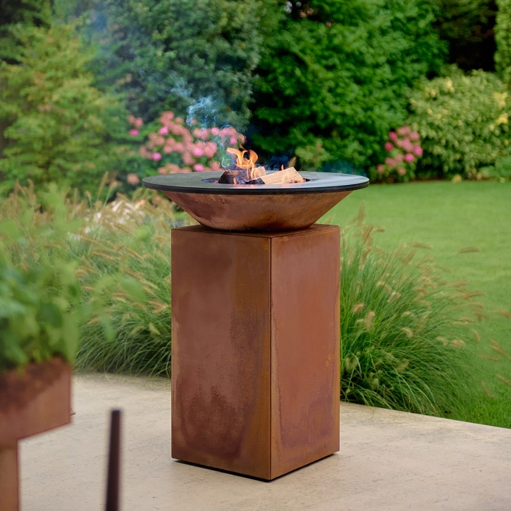 Set Gratar OFYR ORIGINAL Corten 75 cu vatra de gatit pe lemne + Gratar + Opritor alimente + Husa + Racleta [2]