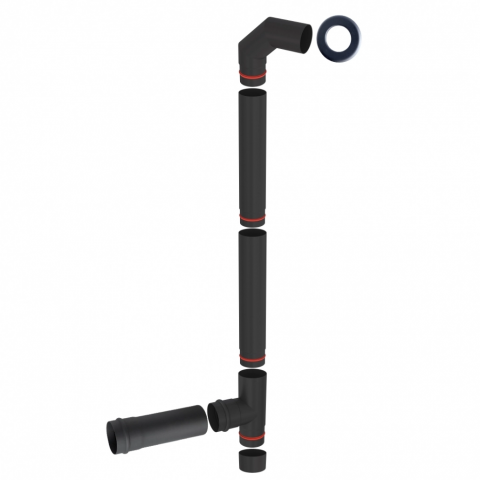 TUBULATURA EVACUARE PELETI - Set tubulatura peleti - fi80 + prelungire racord 50cm