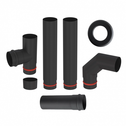 Set tubulatura peleti - fi80 + prelungire racord 50cm [1]