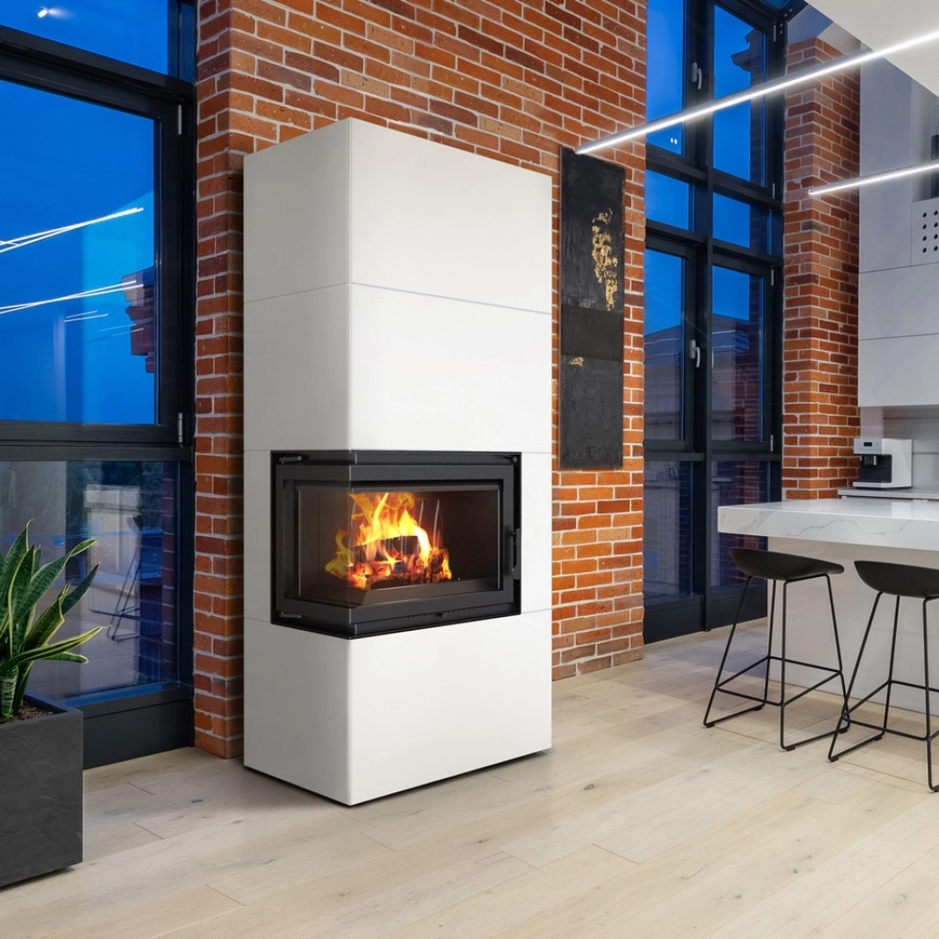 SEMINEE SI SOBE PE LEMNE - SIMPLE BOX stanga alb - semineu complet