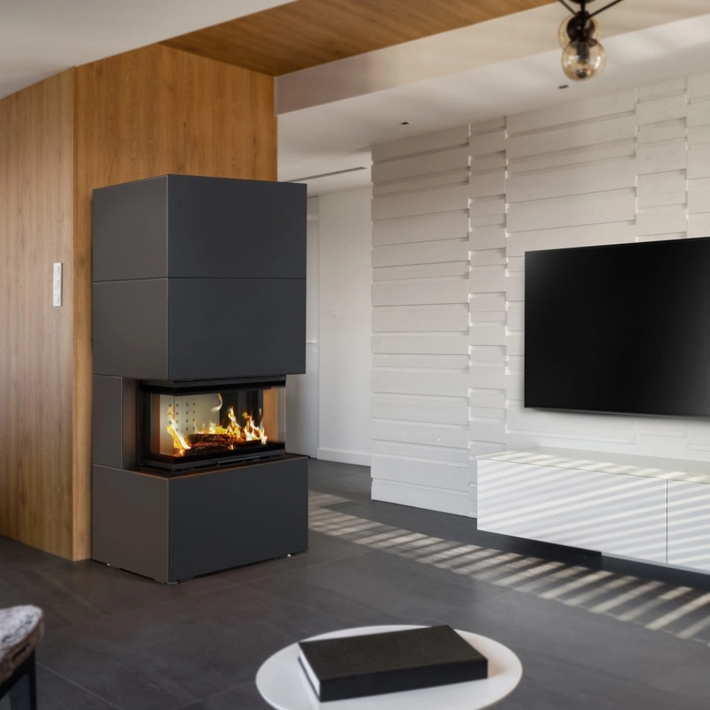 SEMINEE SI SOBE PE LEMNE - EASY BOX NEGRU - IMBRACAMINTE CU FOCAR