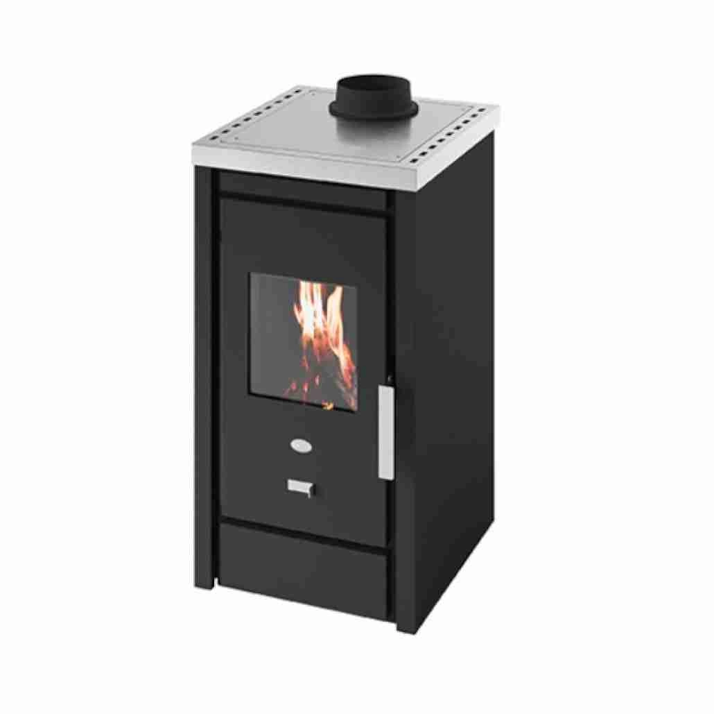 SOBE PE LEMNE - Soba cu plita Sandra 6-7kw - Nero