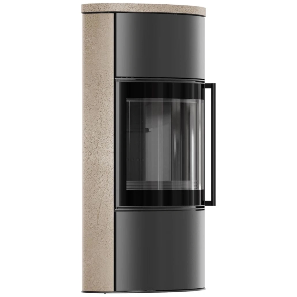 SOBE PE LEMNE PREMIUM - Soba Bjorn High 7kW ceramica Gold Satin cu capac ceramic - samota neagra