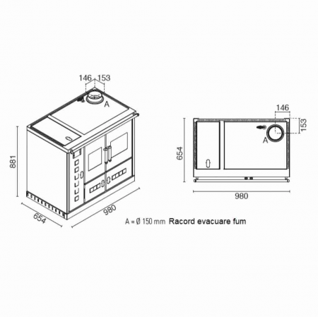 Soba centrala cu plita si cuptor 15.8-18.6kw - Wanda Incorporabila [4]