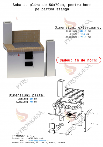 Soba cu plita de 50x70cm [3]