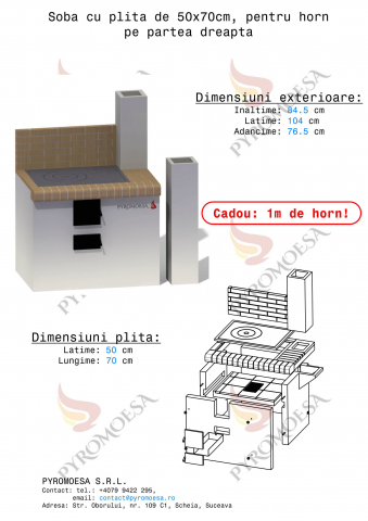Soba cu plita de 50x70cm [2]
