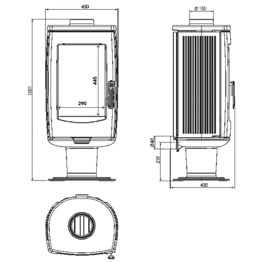 Soba de fonta ARIA Gri - 8kW [5]