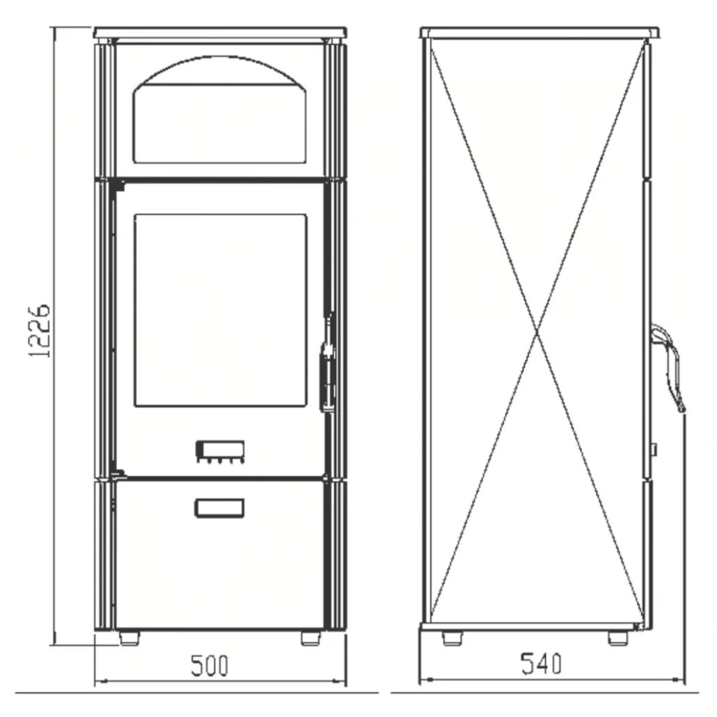 Soba de fonta cu plita LAVA Maro + loc depozitare, 8-11kW, A+ [8]