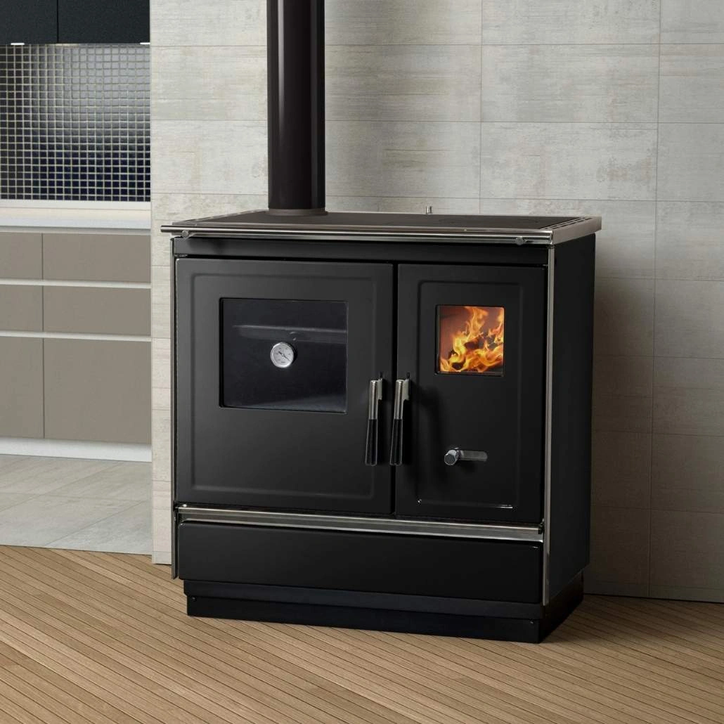 Soba de gatit pe lemne - ARES L - Negru [1]