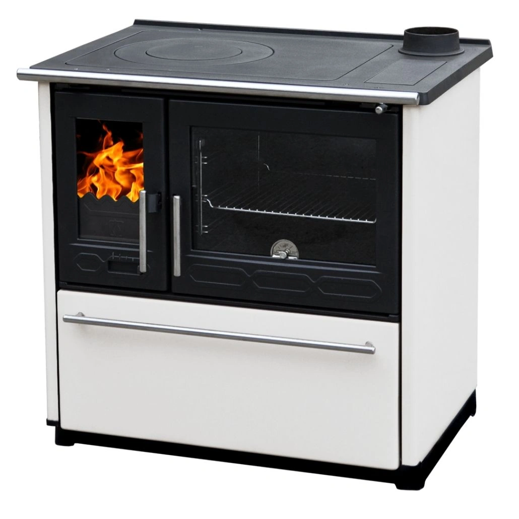 SOBE DE GĂTIT PE LEMNE - Soba de gatit PLAMEN 850 Alb - 8kW - racord dreapta