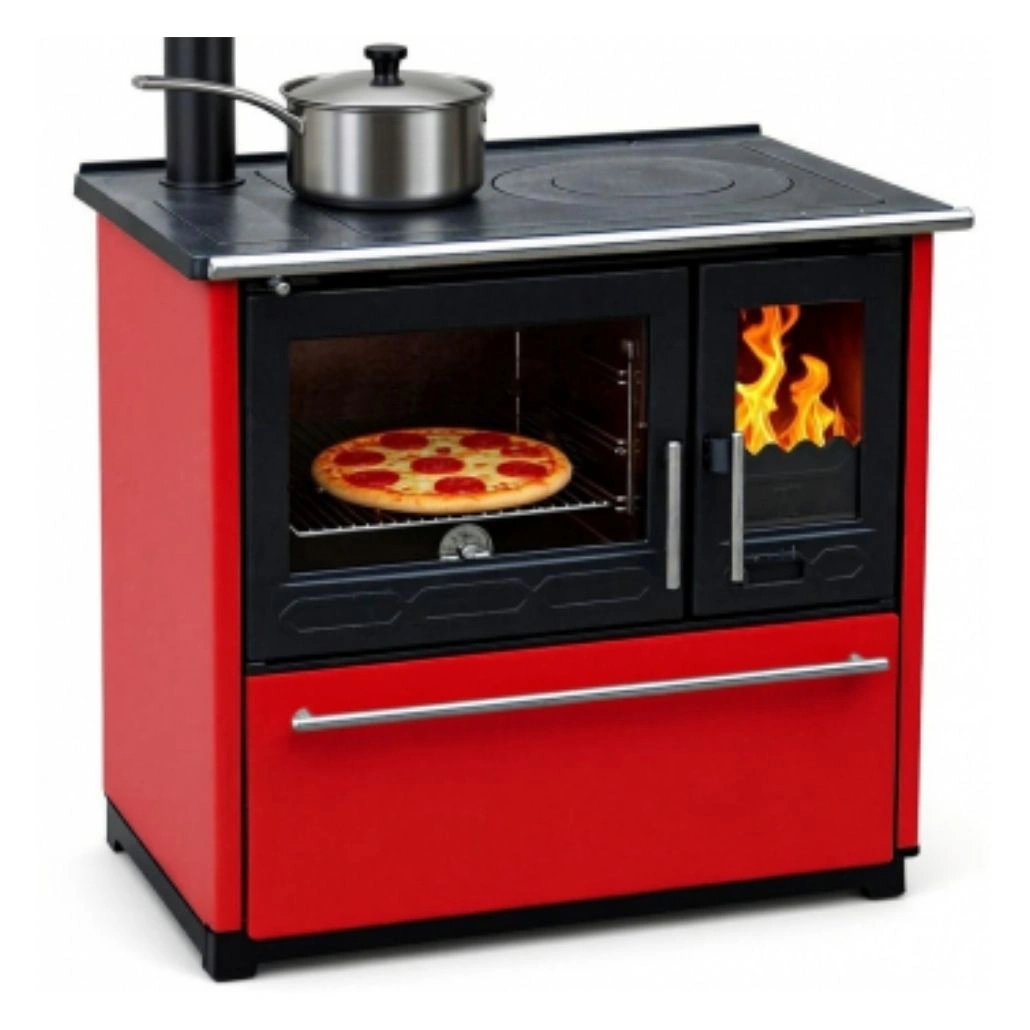 Soba de gatit PLAMEN 850 Rosu - 8kW - racord stanga [2]