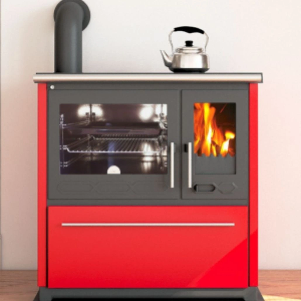 Soba de gatit PLAMEN 850 Rosu - 8kW - racord stanga [1]