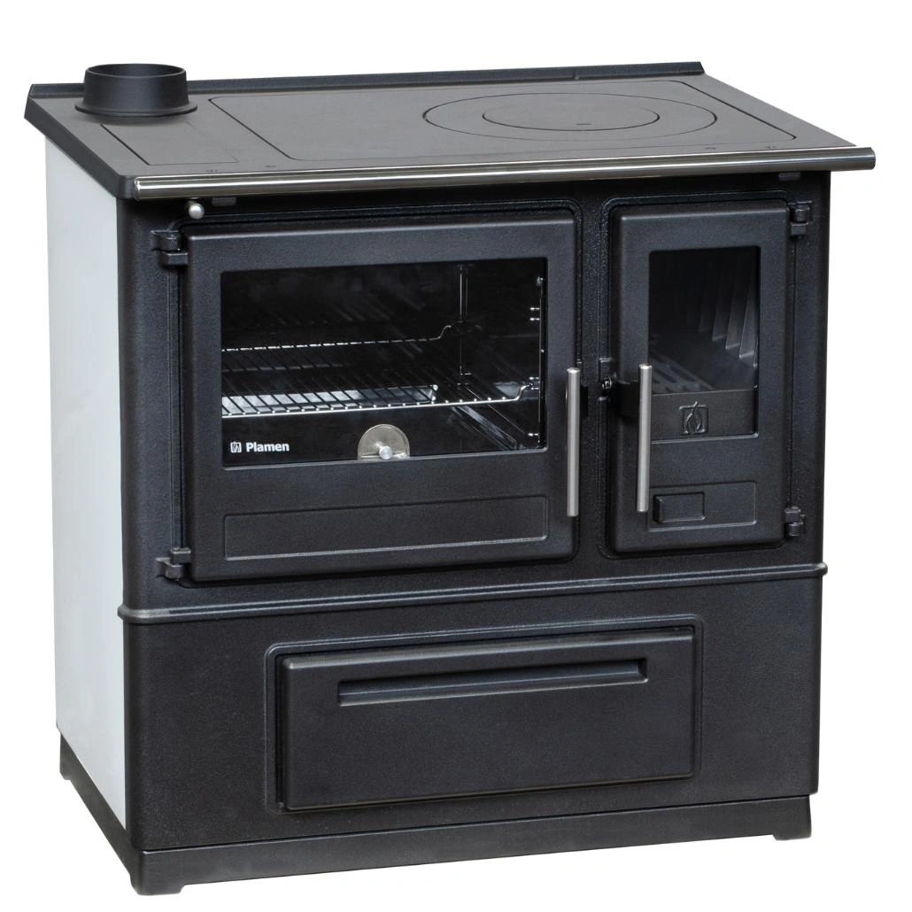 SOBE DE GĂTIT PE LEMNE - Soba de gatit SLAVONAC N Alb - 8kW - racord stanga