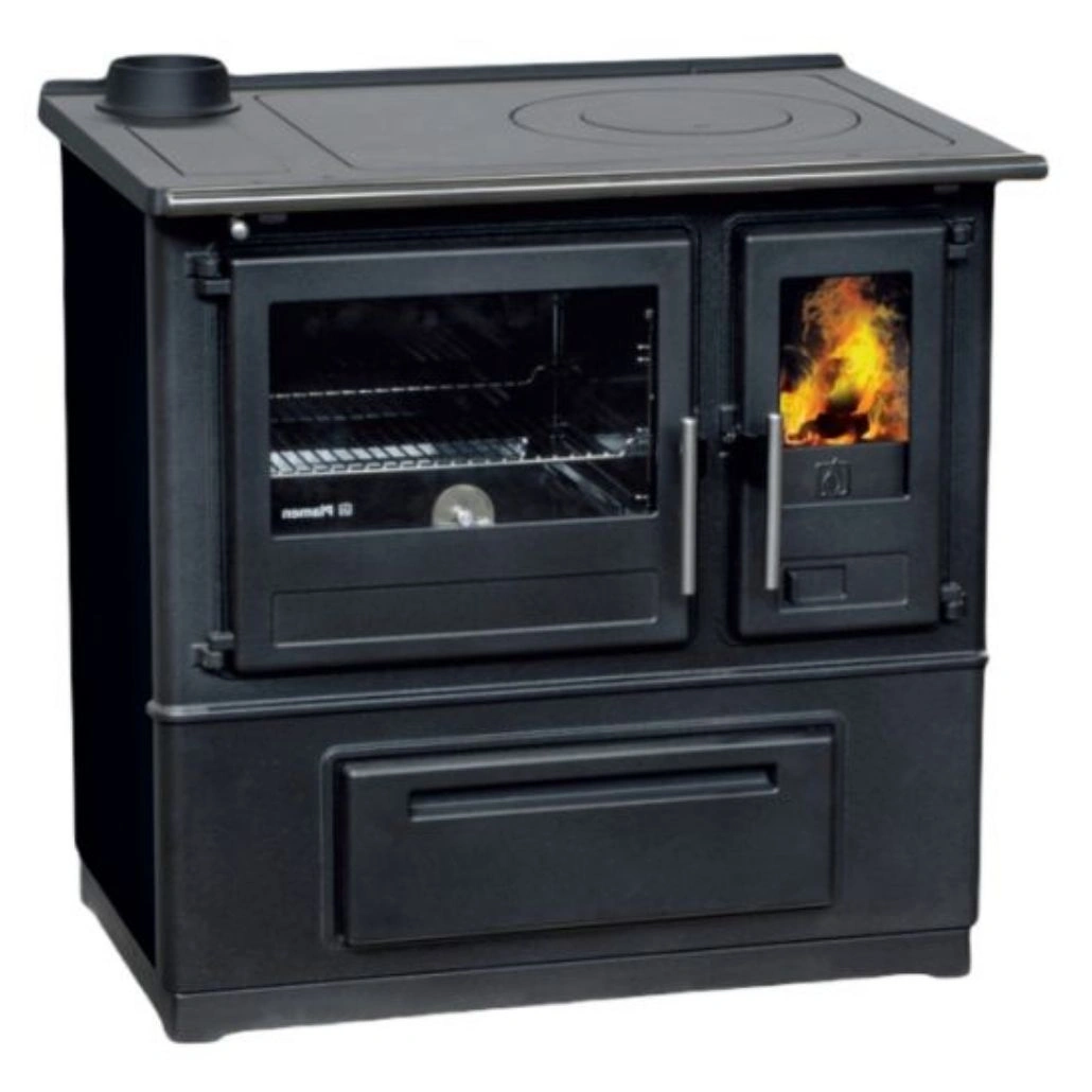 SOBE DE GĂTIT PE LEMNE - Soba de gatit SLAVONAC N Negru - 8kW - racord stanga