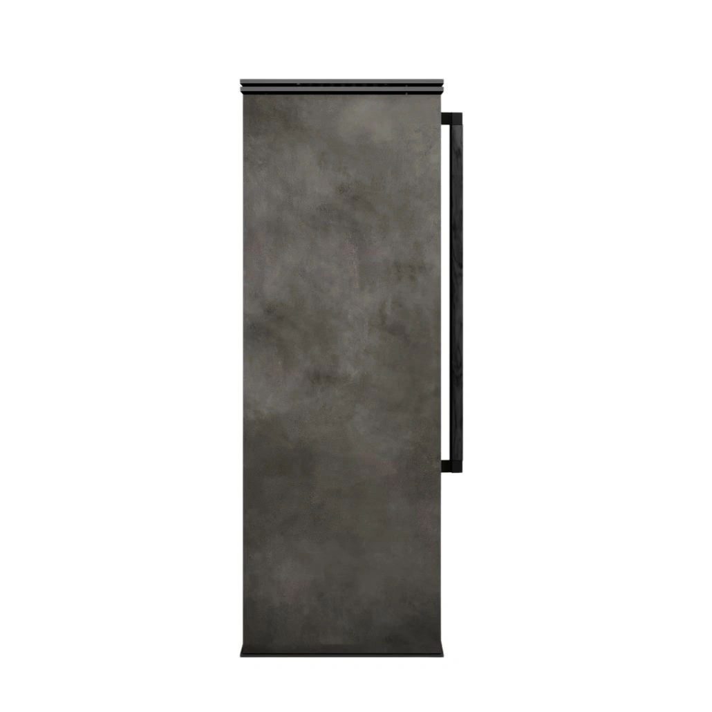 Soba din otel cu finisaj quartz - Antracit - maner lemn negru [3]
