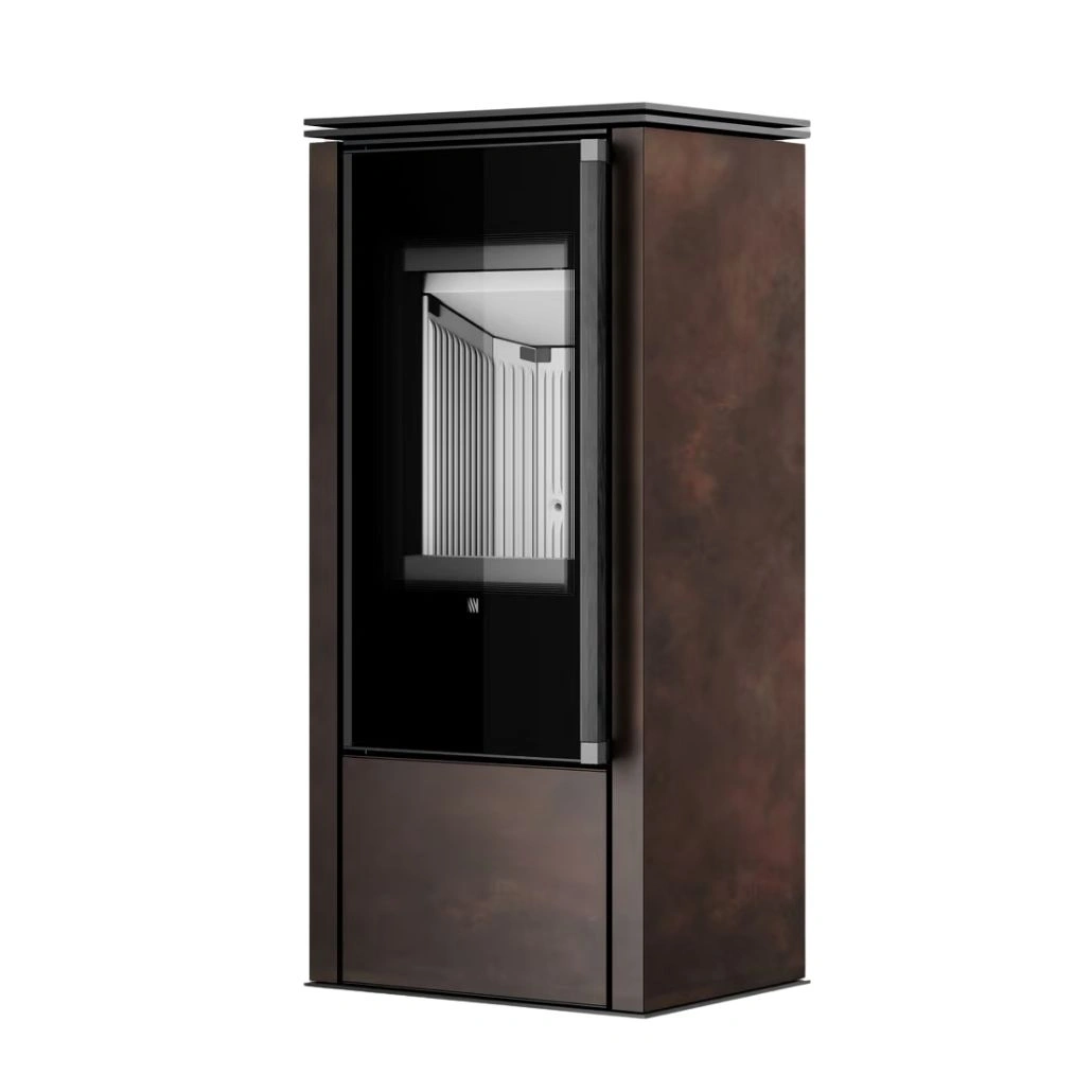 Soba din otel cu finisaj quartz - Maro - maner lemn negru [4]