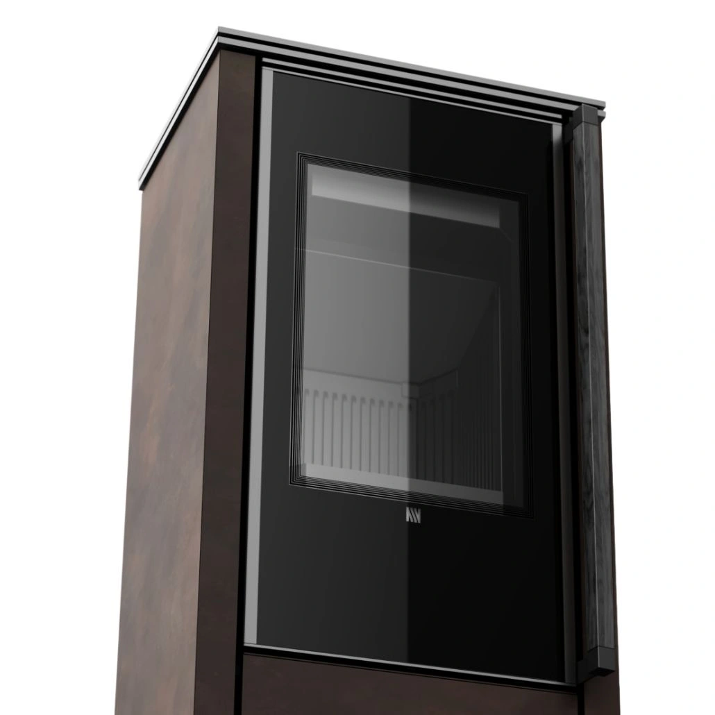 Soba din otel cu finisaj quartz Maro - maner lemn negru - samota neagra [5]