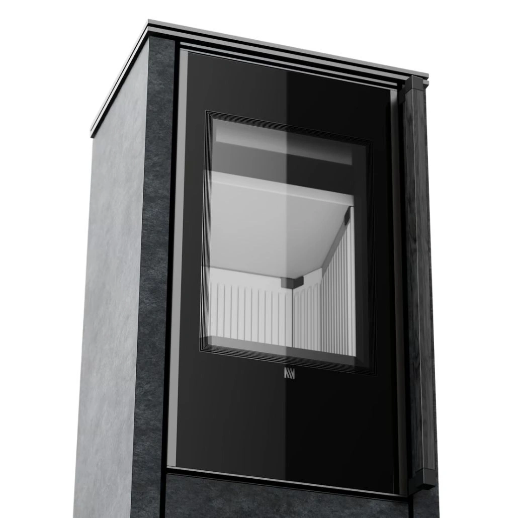 Soba din otel cu finisaj quartz - Nisipiu - maner lemn negru [7]
