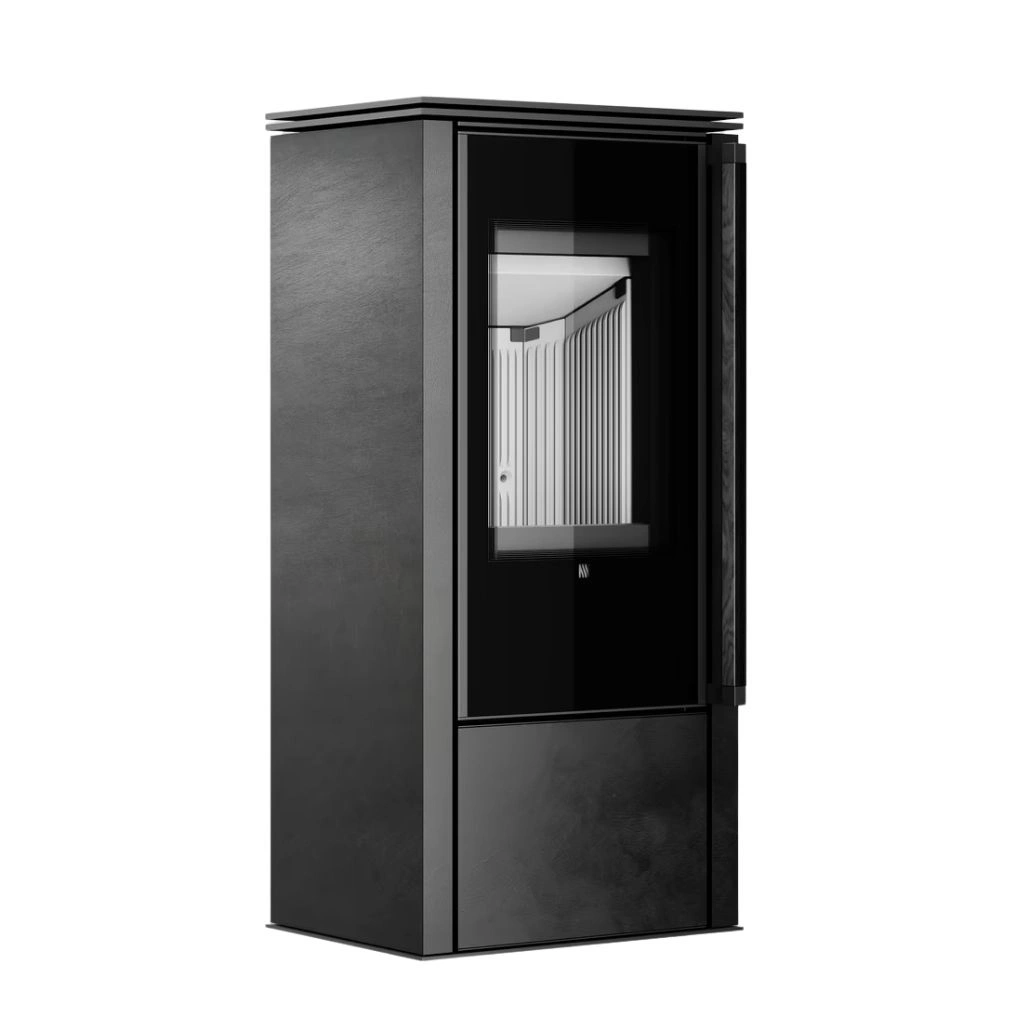 Soba din otel cu finisaj quartz Grafit - maner lemn negru - samota neagra [11]