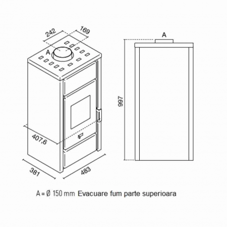 SOBA ESTER 6-7KW CU VENTILATOR - NERO [4]