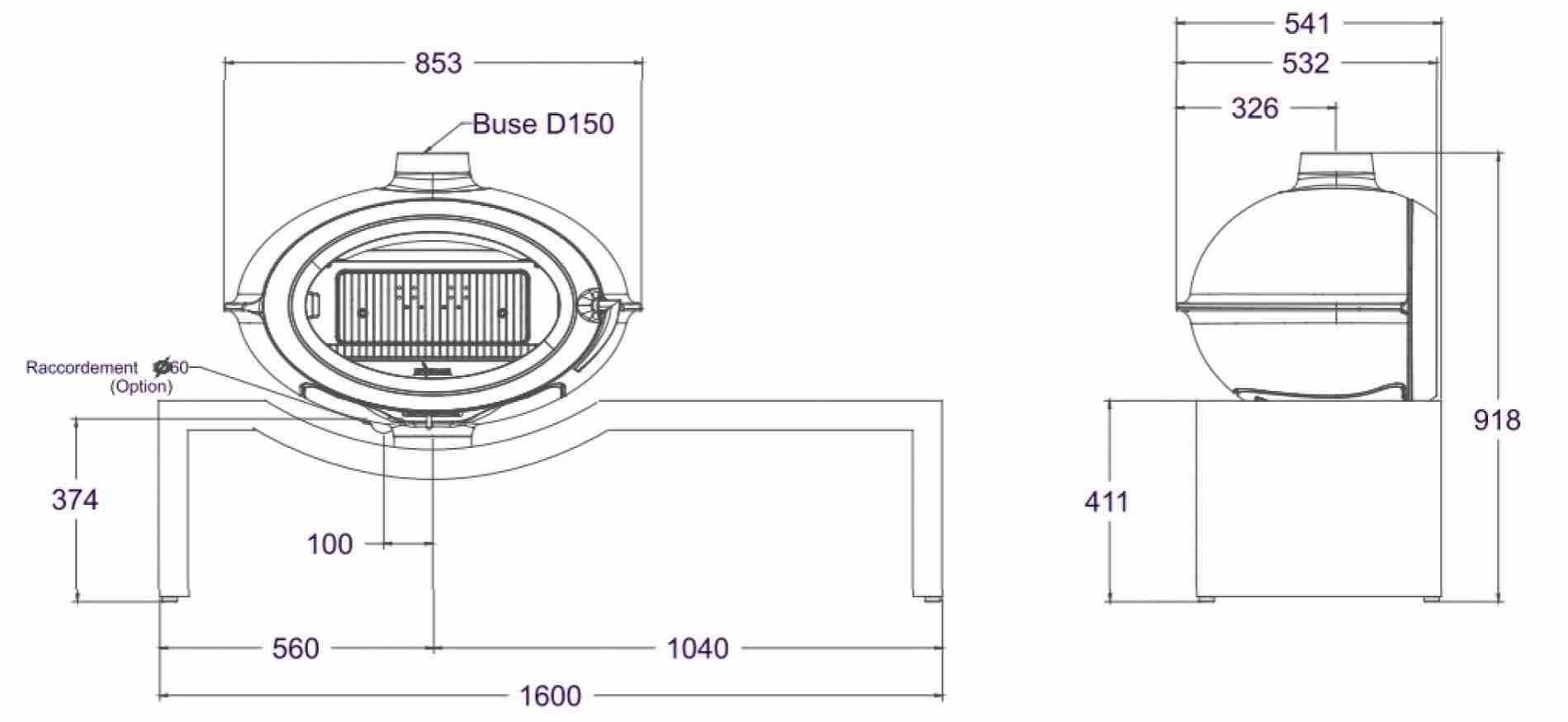 Soba fonta Brio cu suport tip banca 7-10.5kW [3]