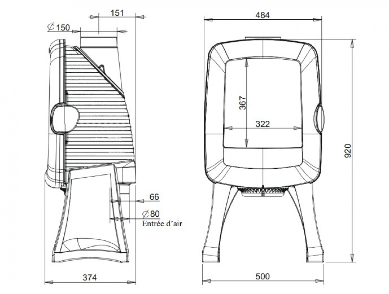 Soba fonta Elo L 5kW - ardere etansa [1]