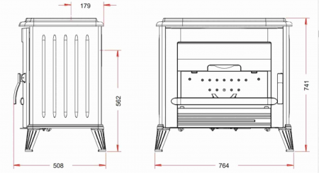 Soba fonta Modena 10-15kW - Antracit [2]