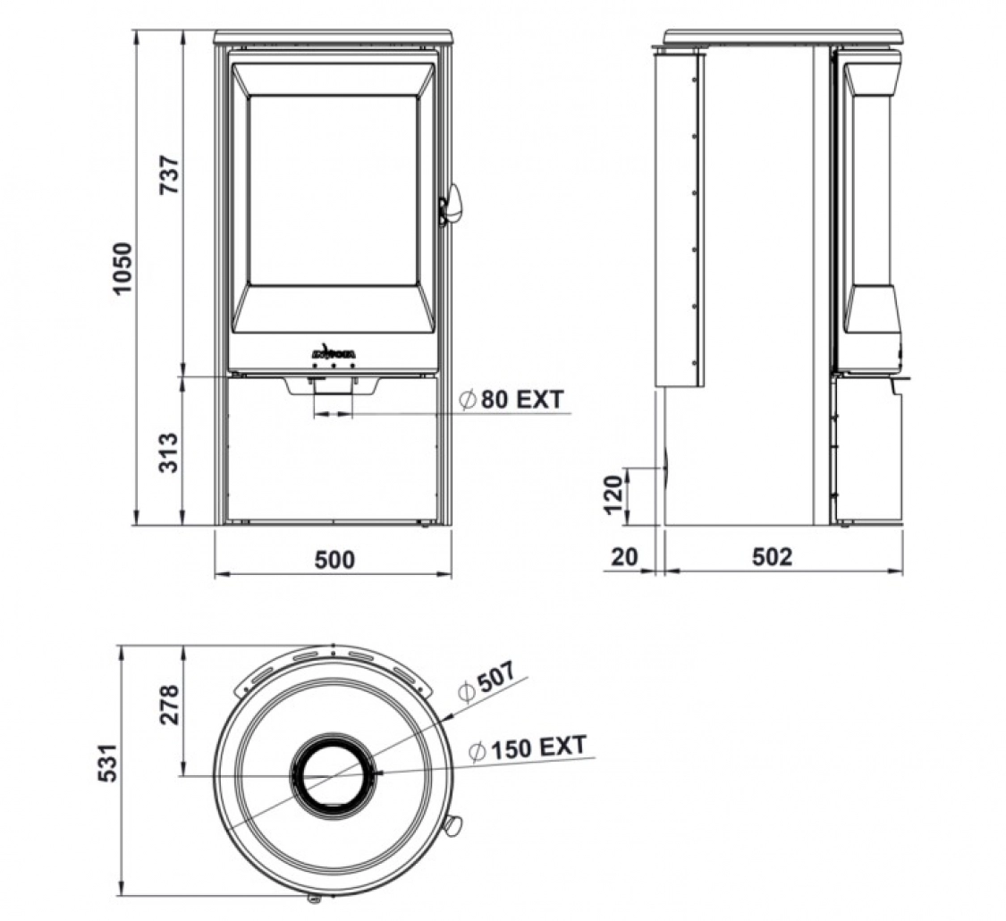 Soba fonta Neosen 6kW - ardere etansa [3]
